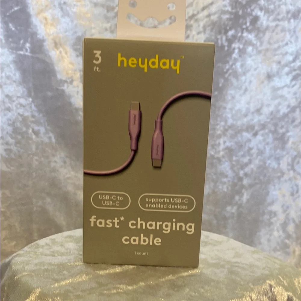 Heyday Lavender USB-C to USB-C Charging Cable